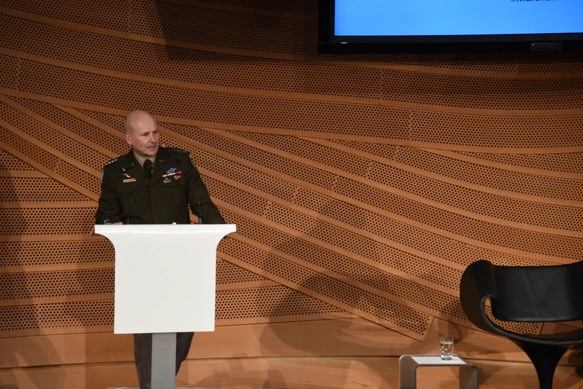 General Christopher G. Cavoli giving keynote speech at anniversary conference in Berlin, March 2023