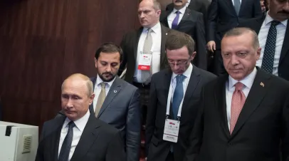Russian President Vladimir Putin and President of Turkey Recep Tayyip Erdogan