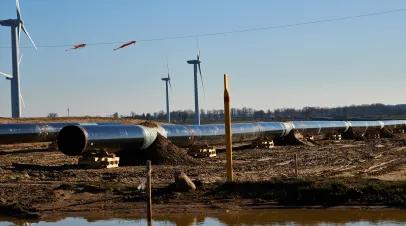 Construction site of the European natural gas pipeline