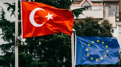 Turkey and EU Flags