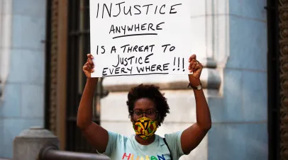 Washington D.C. / USA - Jun 2, 2020: Justice for George Floyd Protest Lafeyette Square, White House