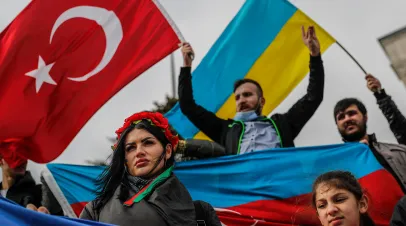 Turkey and Ukraine Flags
