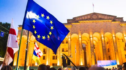 People by georgian parliament on major EU-pro rally event.