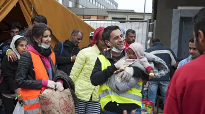 Migrants being rescued