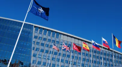 Türkiye, US, and European flags