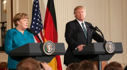 Donald Trump and Angela Merkel