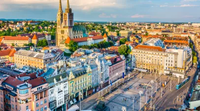 Skyline of Zagreb Croatia