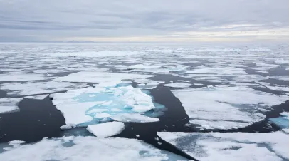 Rotten sea ice at over 80 degrees North off the north coast of Svalbard