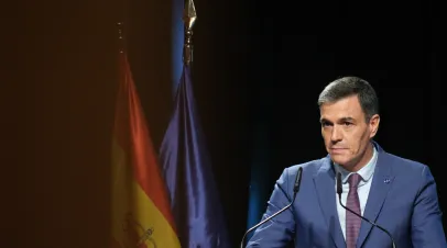 Spanish Prime Minister Pedro Sanchez at the closing ceremony of the “European Day of Languages” at the Cervantes Institute on September 25, 2023 in Madrid, Spain.