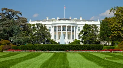 The White House on a clear day