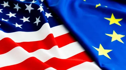 US and EU flags