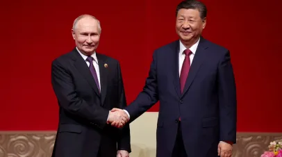 Vladimir Putin (l.) and Xi Jinping on May 16 in Beijing: oath of allegiance with serious consequences for the West