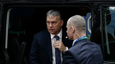 Prime Minister of Hungary, Viktor Orban arrives for a summit of European Union (EU) leaders in Brussels, Belgium