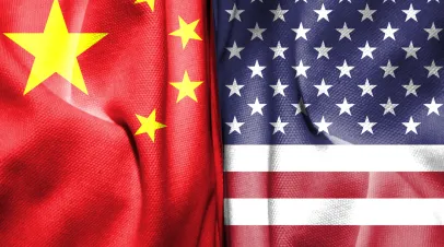 The American flag and the Chinese flag are both made of patterns.