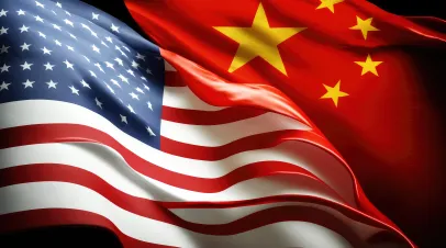 USA / China  Flags