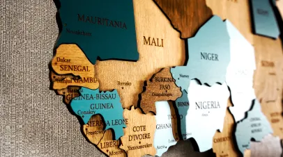 Wooden map of West Africa