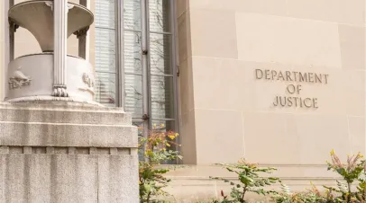 Exterior shot of the Department of Justice Headquarters