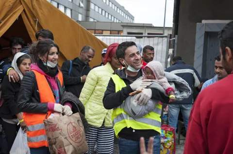 Migrants being rescued