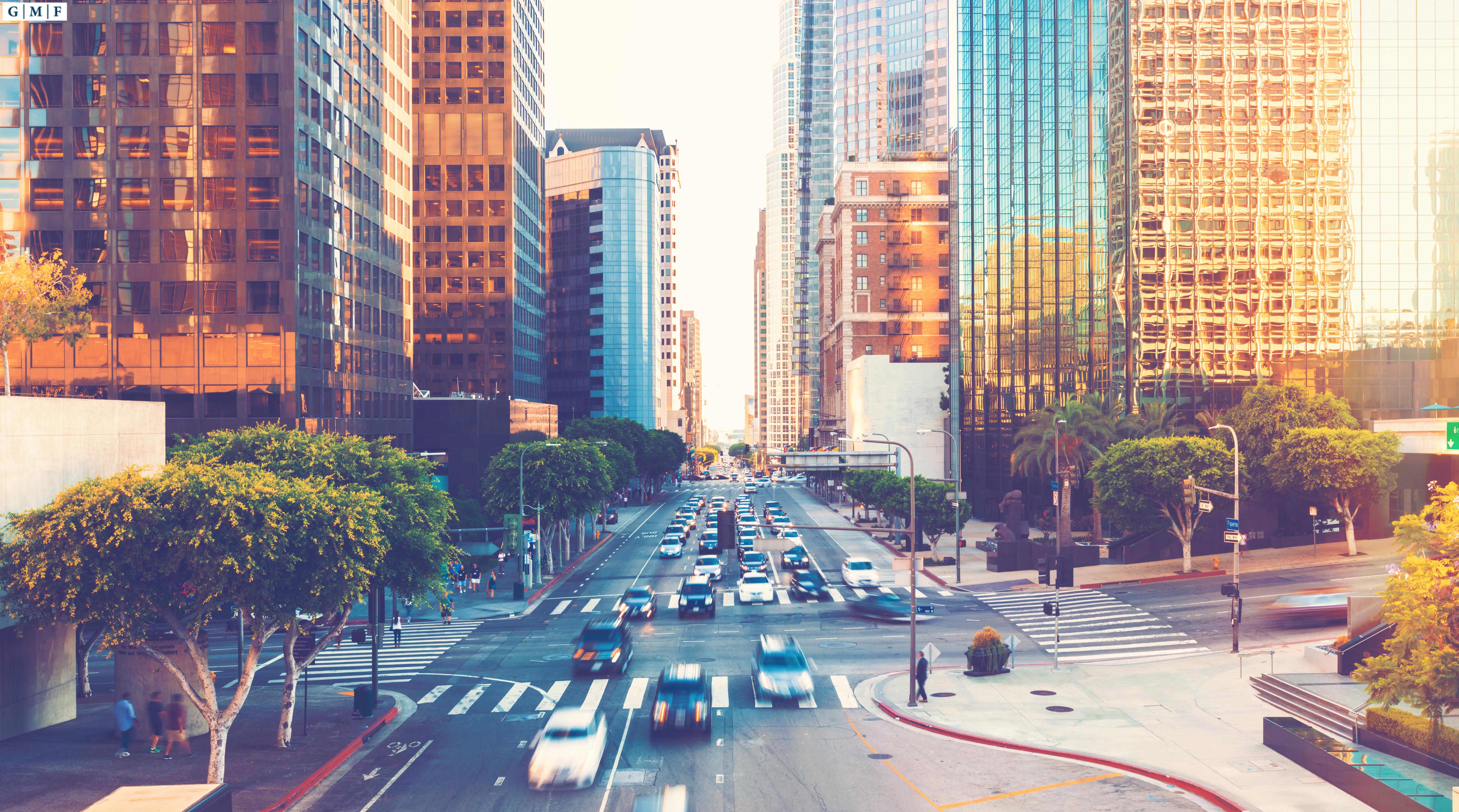 Минимальный город. Busy City Road los Angeles photo.